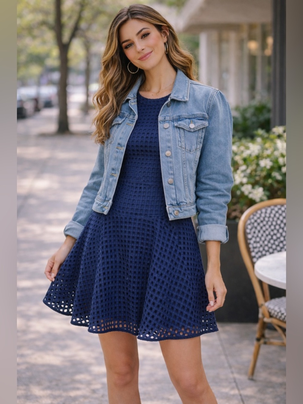 Madewell Waffle Knit Blue Sleeveless Dress